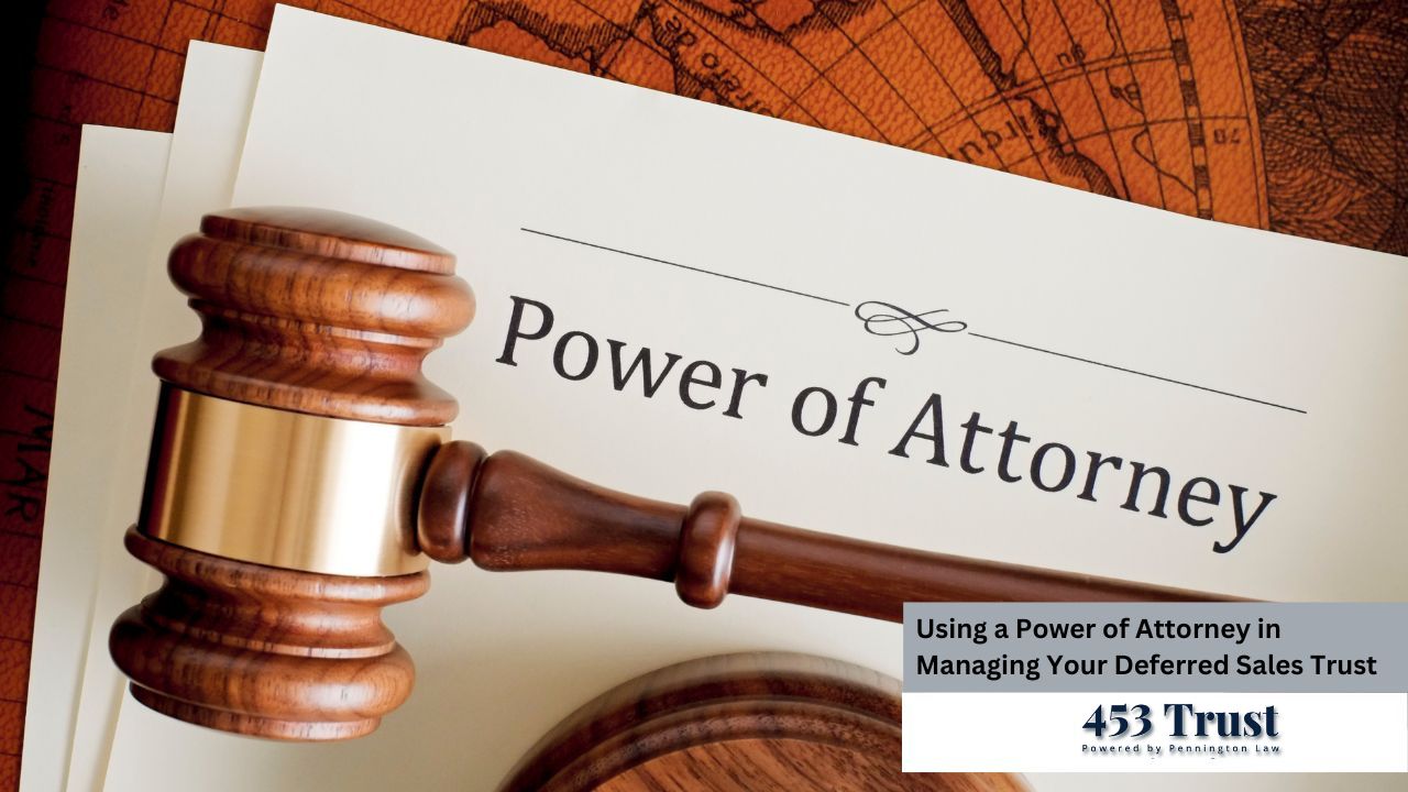 A close-up shot depicts a judge's gavel resting on legal documents titled "Power of Attorney," emphasizing the legal context of the document.