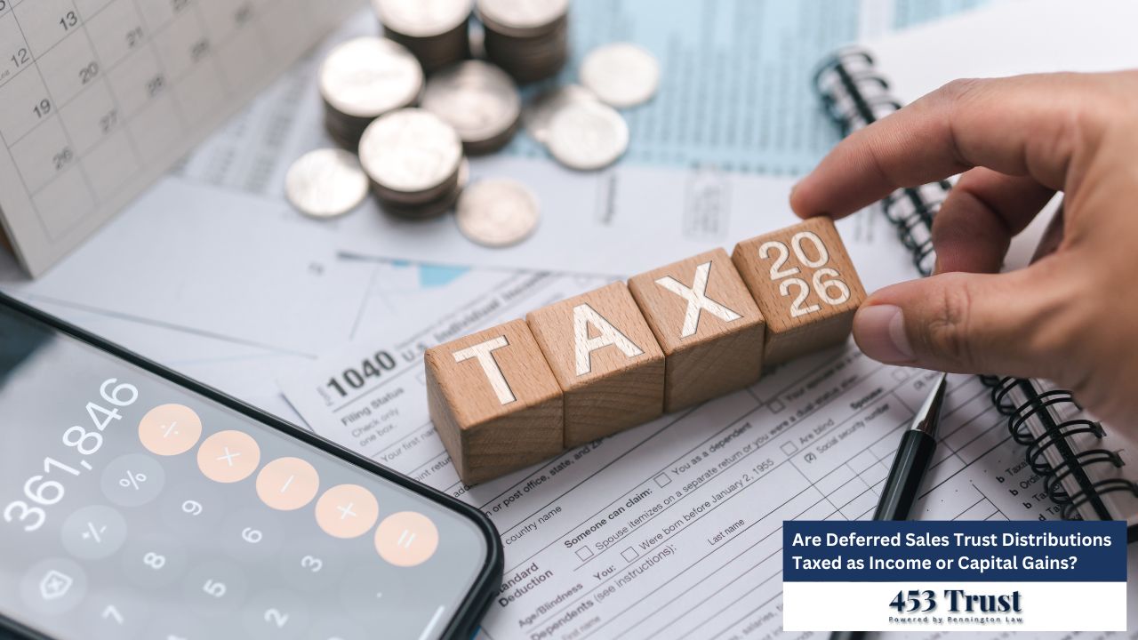 The image represents the complexity of tax-related matters with wooden blocks spelling 'TAX 2026' adjacent to tax forms and financial tools.