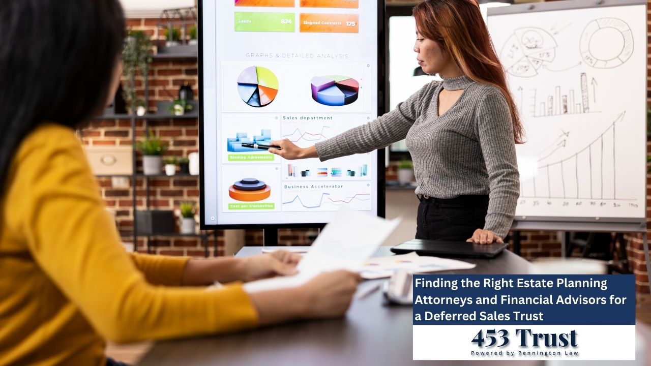 Two businesswomen are engaged in a presentation and discussion of financial graphs and data.