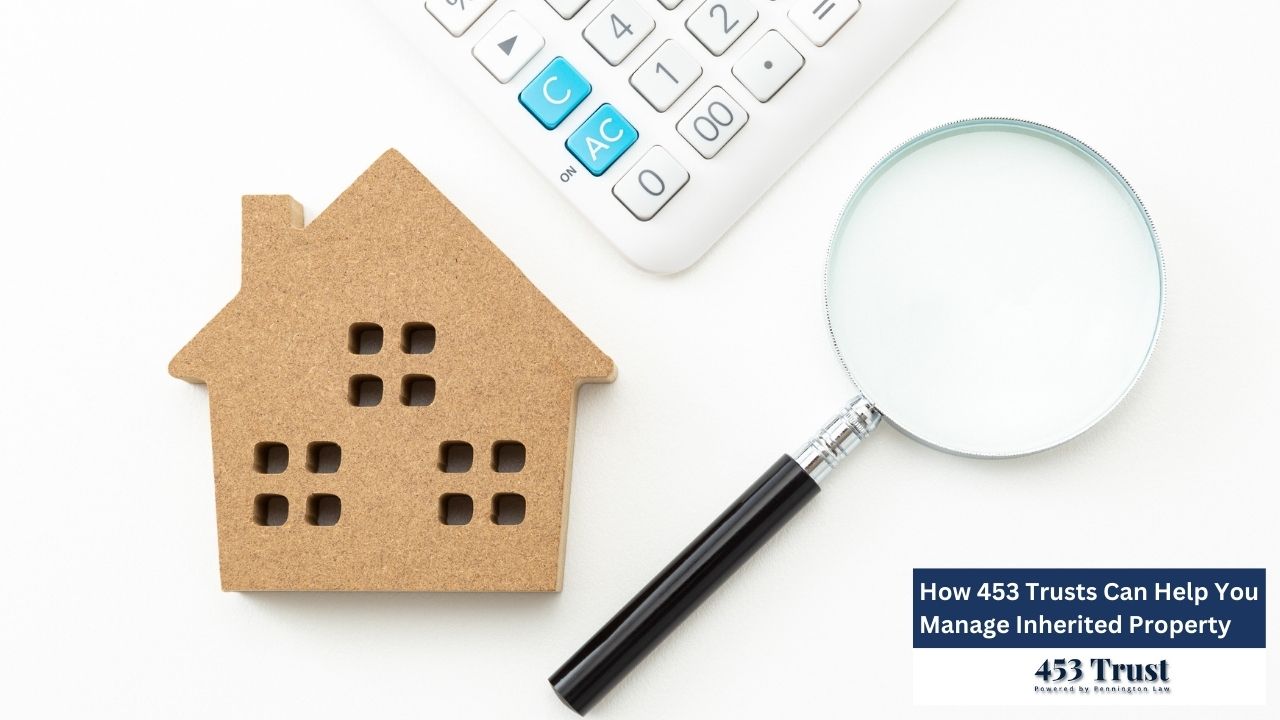 The image shows a concept related to real estate and financial analysis, possibly concerning inherited property and trusts.